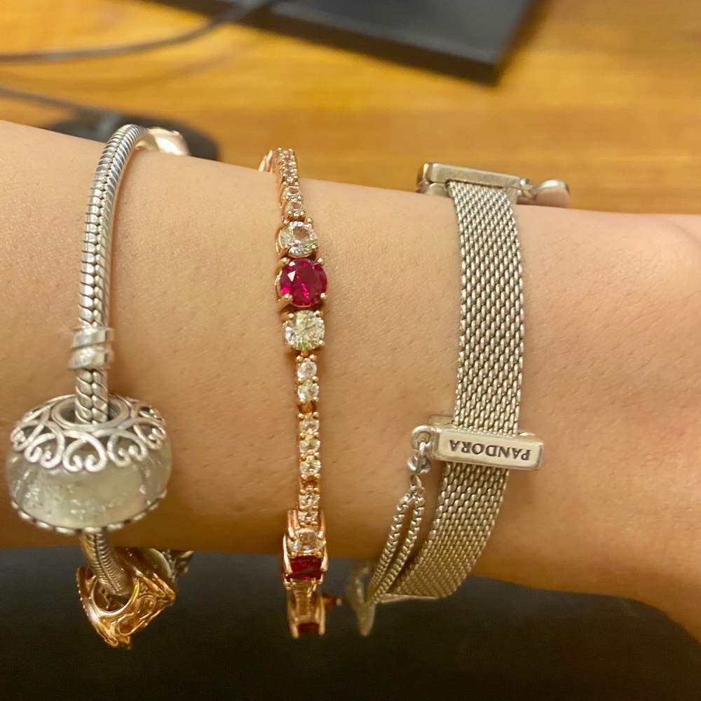 Zales ruby bracelet with 14k rose gold plating